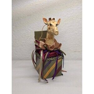 Vintage Katherines Collection Handcrafted Wooden Giraffe Trinket ornament Xmas